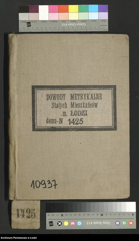 Obraz 2 z jednostki "Dowody metrykalne stałych mieszkańców m. Łodzi nr domu 1425"