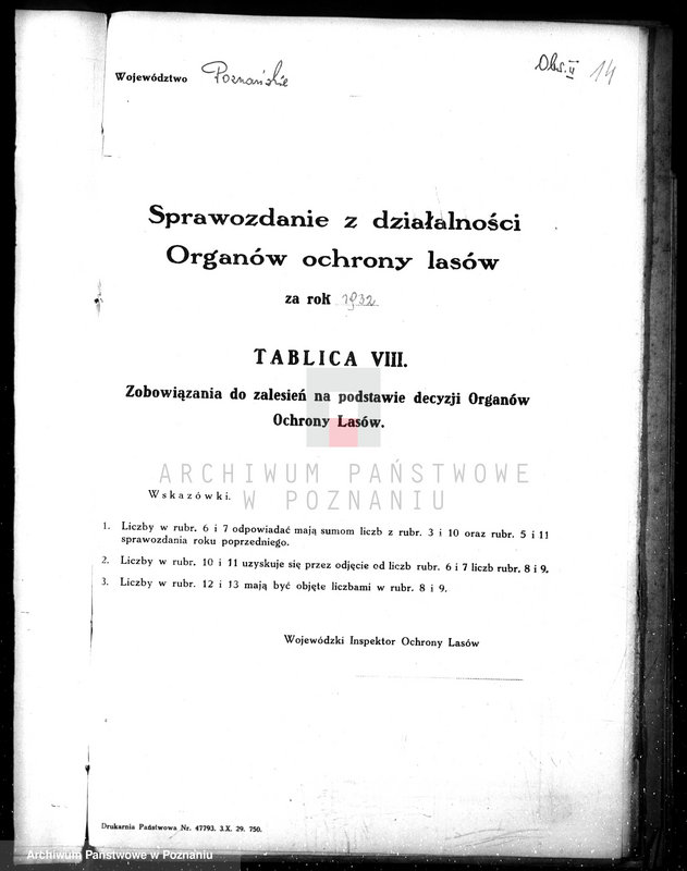 Obraz 19 z jednostki "Sprawozdanie z działalności organów ochrony lasów za rok 1932"