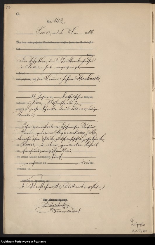 Obraz 14 z jednostki "Księga miejscowa zgonów tom III"