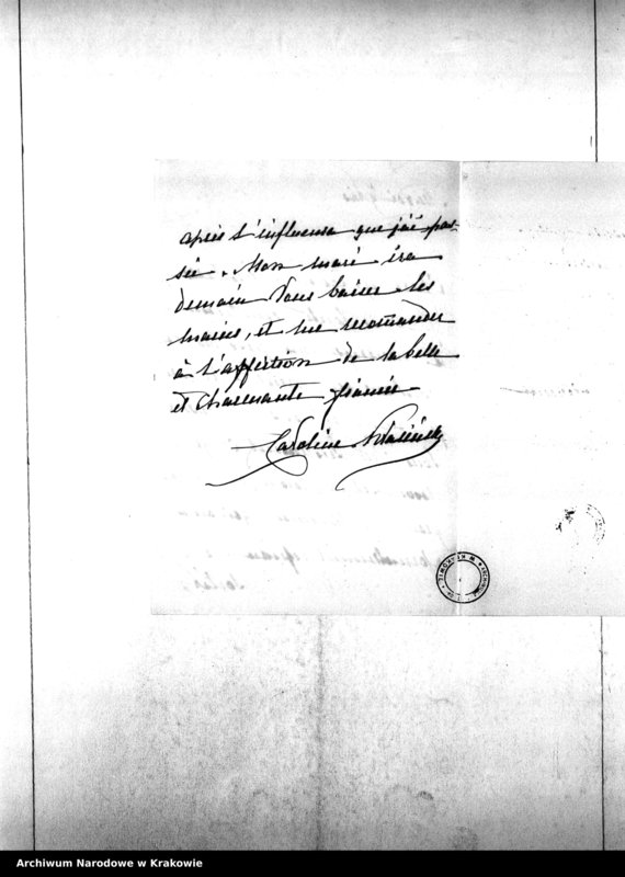 Obraz 19 z jednostki "Korespondencja Katarzyny Potockiej. Listy od: Krasińska Helena ~ Kwilecka Maria"