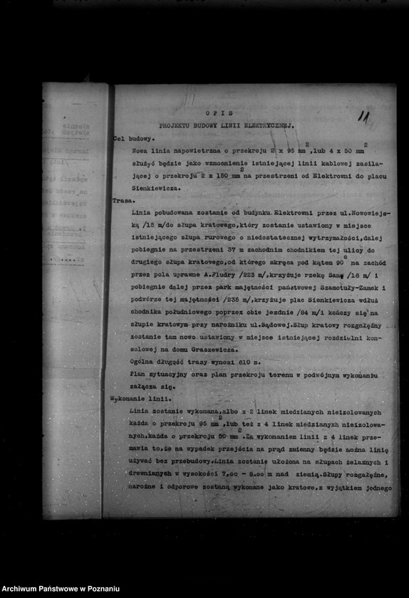 Obraz 15 z jednostki "/Projekt budowy linii niskiego napięcia od Elektrowni w Szamotułach do ul. Sienkiewicza/"