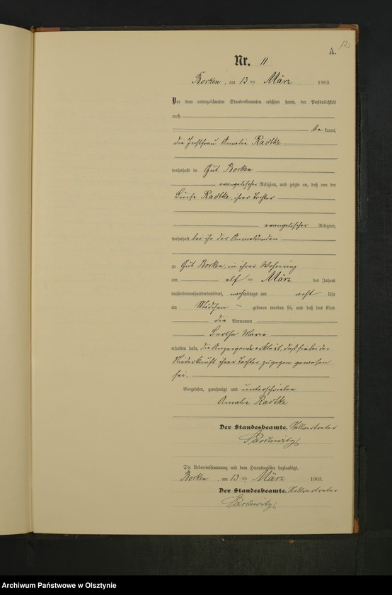 Obraz 14 z jednostki "Geburts-Neben-Register Nr 1 - 48"