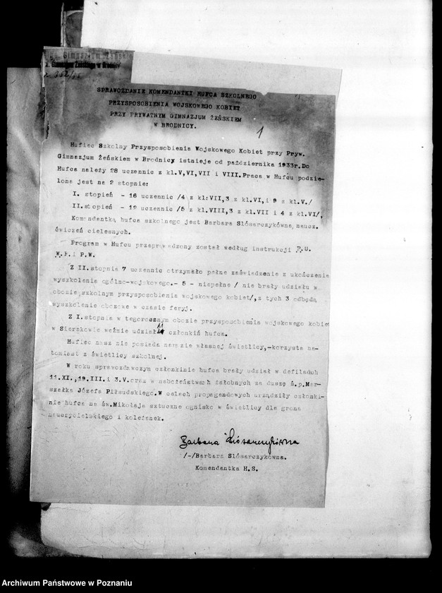 Obraz 4 z jednostki "[Sprawozdania roczne ze sprawności fizycznej członków hufca szkolnego P.W.]"