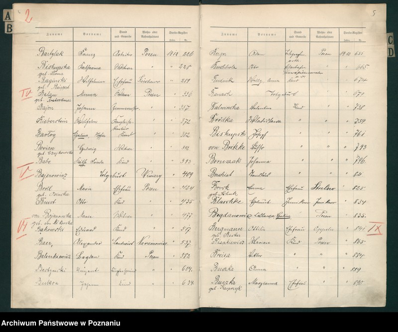 Obraz 5 z jednostki "Spis alfabetyczny zgonów za 1912"