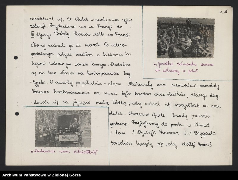 Obraz 11 z jednostki "Tomoń Jan,Trzewialski K. - prace na konkurs: Polskie Siły Zbrojne na zachodzie, wspomnienia z lat 1939-1945"