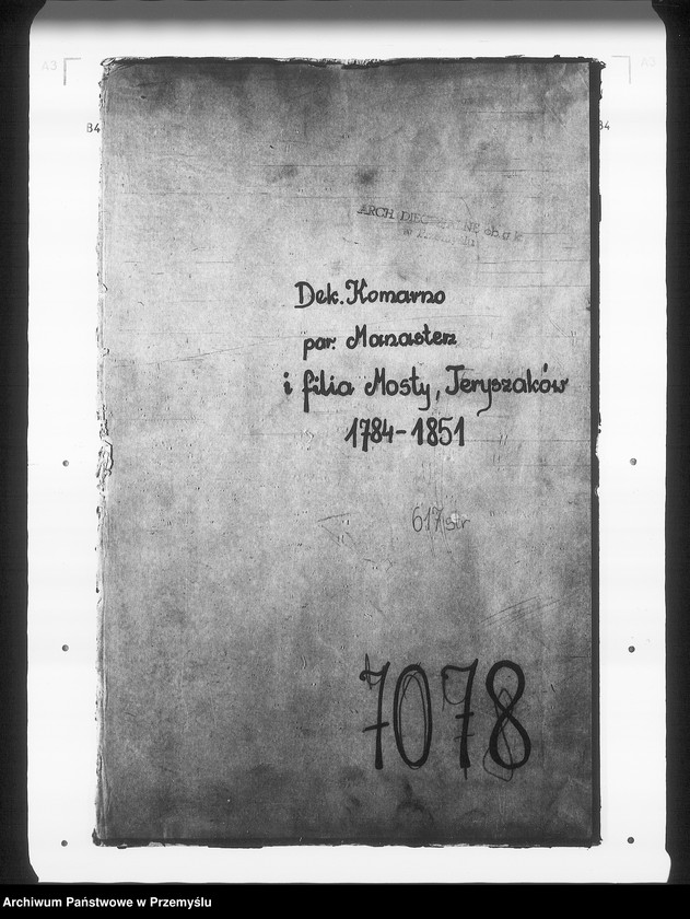 Obraz 4 z jednostki "[Kopie ksiąg metrykalnych parafii Manasterzec z filiami Mosty, Terszaków (dekanat Komarno)]"