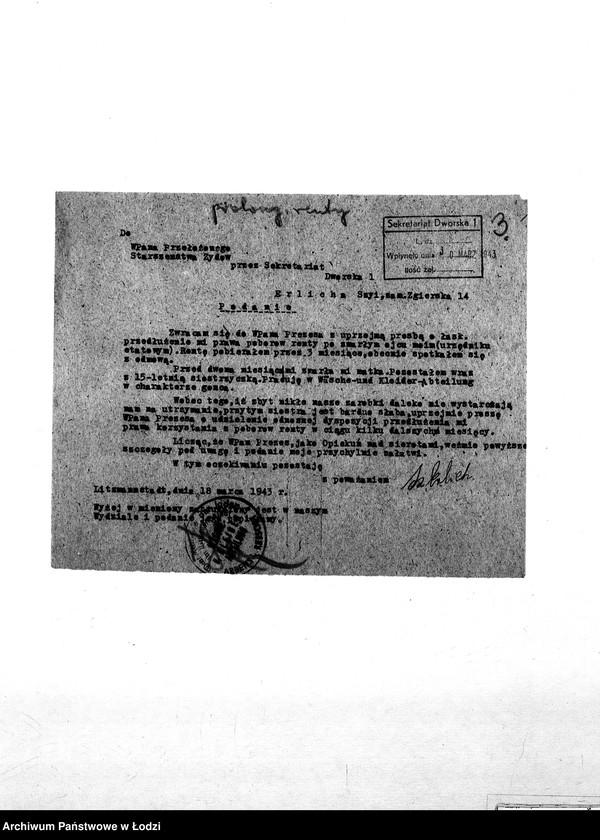 Obraz 6 z jednostki "[Podania o zasiłek pieniężny]"