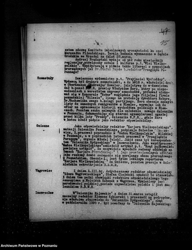 Obraz 20 z jednostki "Sprawozdanie prasowe za miesiące styczeń-kwiecień czerwiec- grudzień 1932 r."