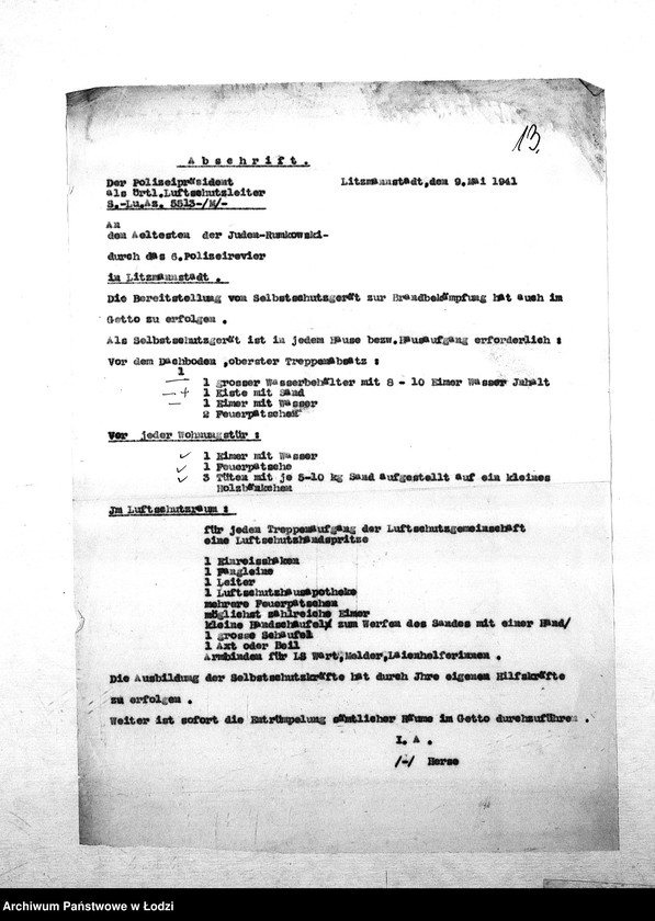 Obraz 16 z jednostki "Luft-Schutz-Wart [Obrona przeciwlotnicza, zarządzenia, wykazy pracowników]"