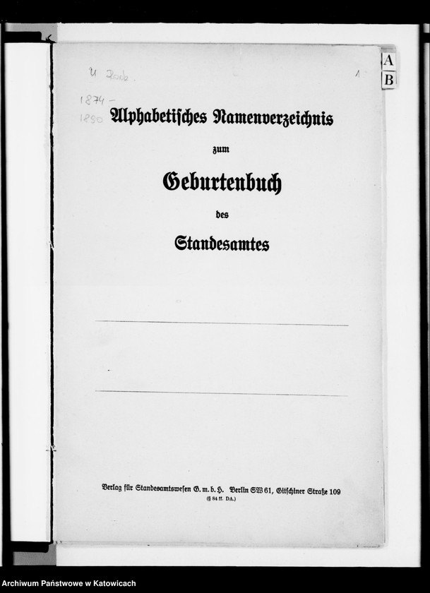 Obraz 5 z jednostki "Skorowidz do ksiąg urodzeń za lata 1874-1890"
