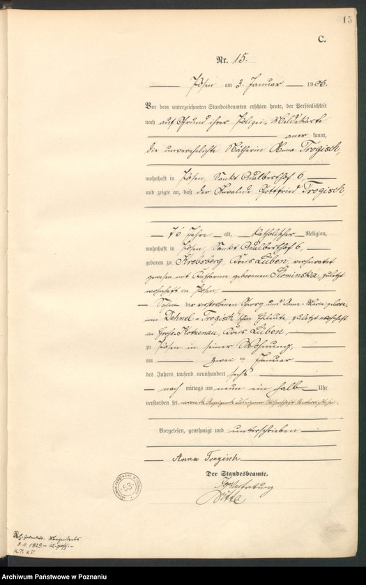 Obraz 17 z jednostki "Księga miejscowa zgonów tom I"