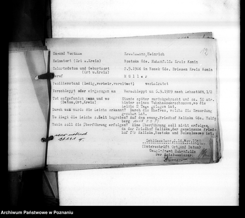 Obraz 16 z jednostki "Wykazy miejscowych Niemców, którzy zginęli w 1939 roku"