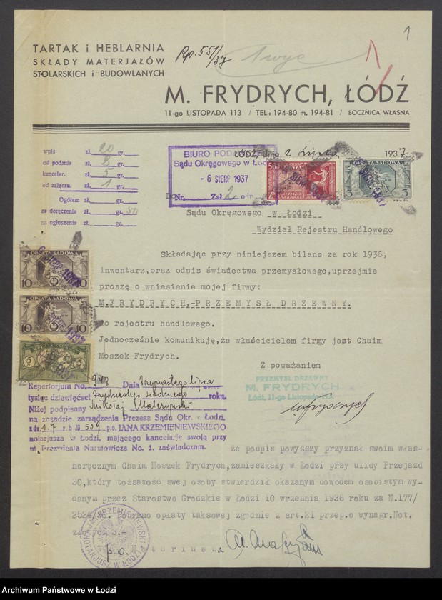 Obraz 3 z jednostki "Chaim Moszek Frydrych- przemysł drzewny"