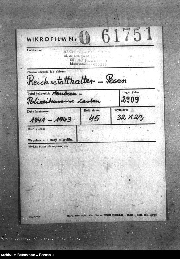 Obraz 2 z jednostki "Neubau - Polizeikaserne Leslau"