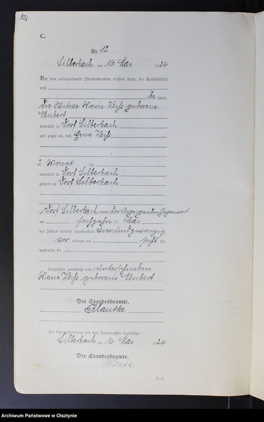 image.from.unit.number "Sterbe-Neben-Register Nr 1 - 28"