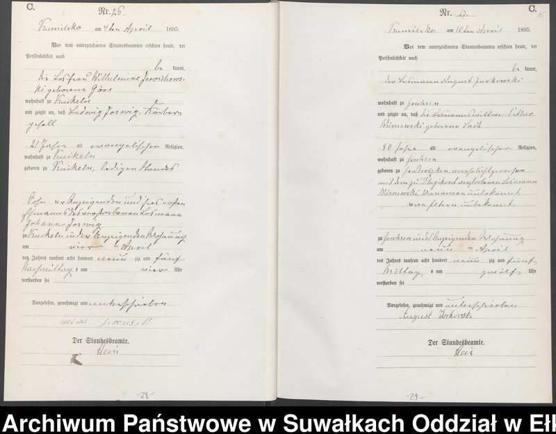 image.from.unit.number "Sterbe-Haupt-Register des Königlichen Preussischen Standes-Amtes Kumilsko Kreis Johannisburg"