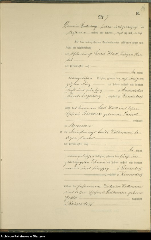 image.from.unit.number "Heiraths-Neben-Register Nr 1 - 11"
