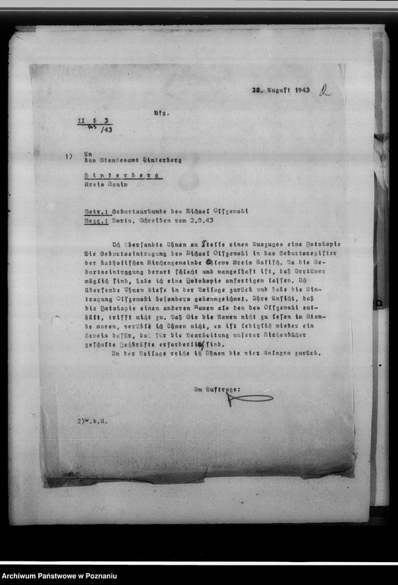 Obraz 7 z jednostki "[Korespondencja w sprawie ustalenia nazwisk, imion, pochodzenia przodków]"