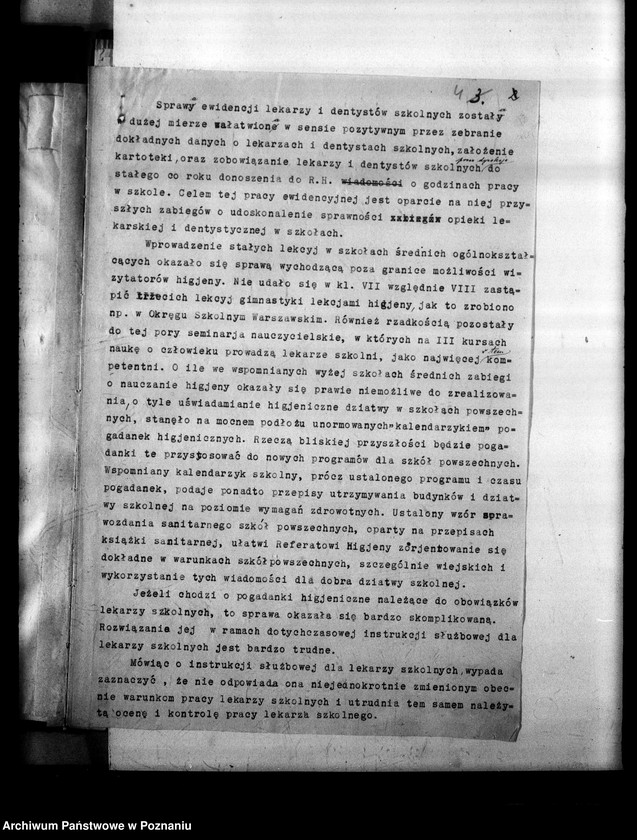 Obraz 8 z jednostki "[Sprawozdania ze stanu opieki higieniczno-lekarskiej w Okręgu Szkolnym Poznańskim]"