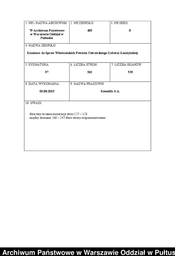 image.from.unit.number "O urządzaniu chłopów byłej państwowej wsi Poręba wchodzącej w skład byłej ekonomii Poręba, gm. Poręba"