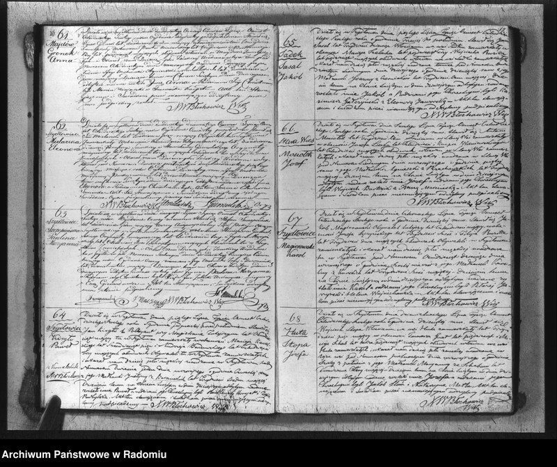 image.from.unit.number "Księga aktów cywilno religijnych urodzonych, zaślubionych i zmarłych kościoła parafialnego szydłowieckiego na rok 1846"