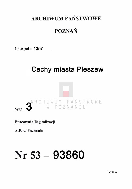 Obraz 1 z jednostki "[Protokoły walnych i zwyczajnych posiedzeń cechu kowalskiego w Pleszewie]"