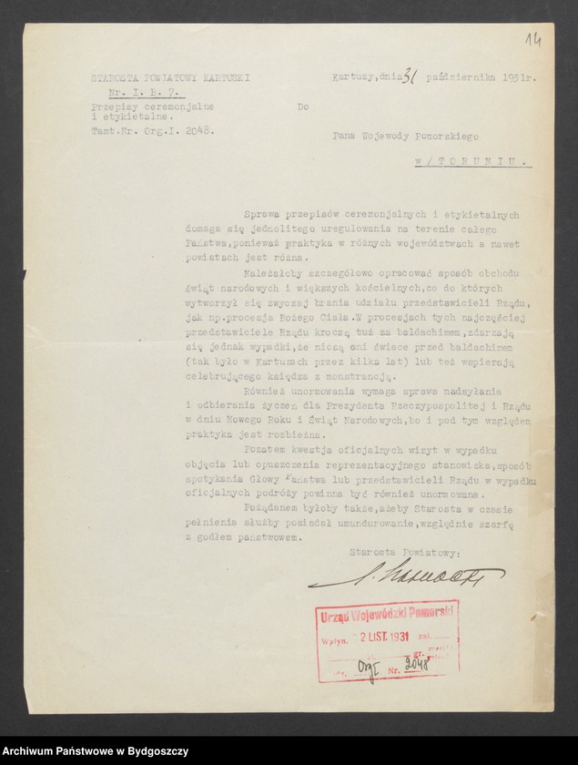 Obraz 16 z jednostki "Reprezentacja Rządu, uroczystości oficjalne i udział w nich Wojewody"