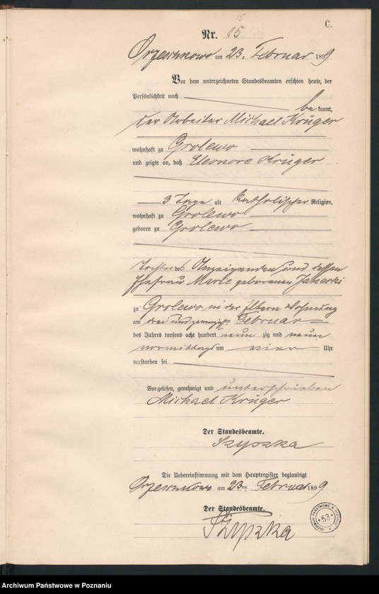 Obraz 18 z jednostki "Księga zgonów"