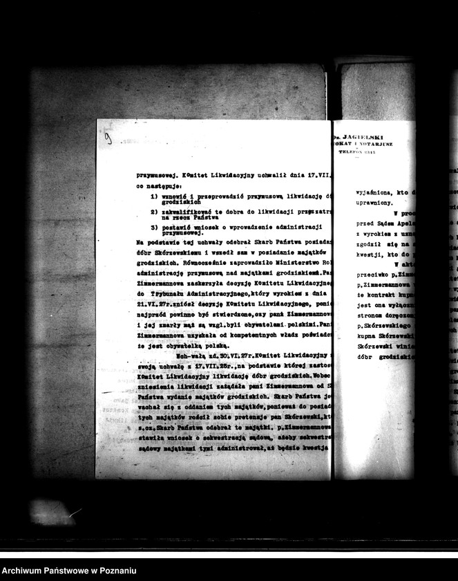 image.from.unit.number "Majątek Grodzisk powiatu nowotomyskiego wyłączenie z art. 4 i 5 ustawy o wykonaniu reformy rolnej Helena Zimmermann"