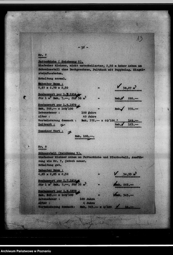 Obraz 16 z jednostki "Gauerziehungsheim Posen. Hauptgelände. Schätzungsbericht."