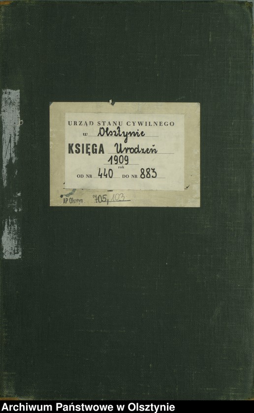 image.from.unit.number "Geburts-Haupt-Register Tom I I, Nr 440-883"