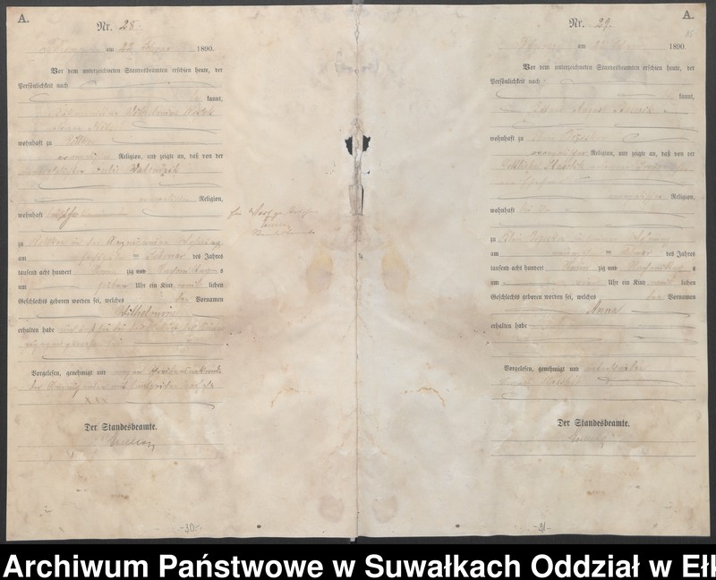 image.from.unit.number "[Geburts-Haupt-Register des Königlichen Preussischen Standes-Amtes Belzonzen Kreis Johannisburg]"