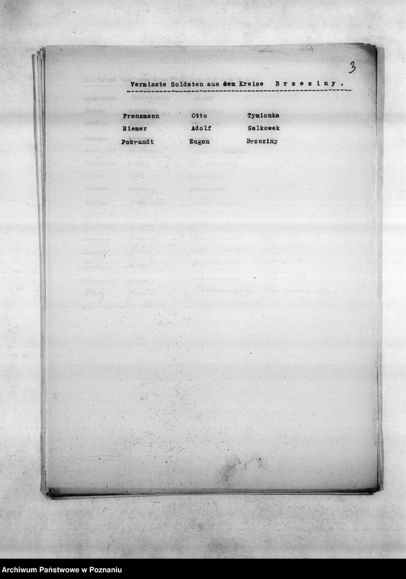 Obraz 7 z jednostki "Spisy miejscowych Niemców, którzy jako żołnierze polscy zaginęli w 1939 roku"
