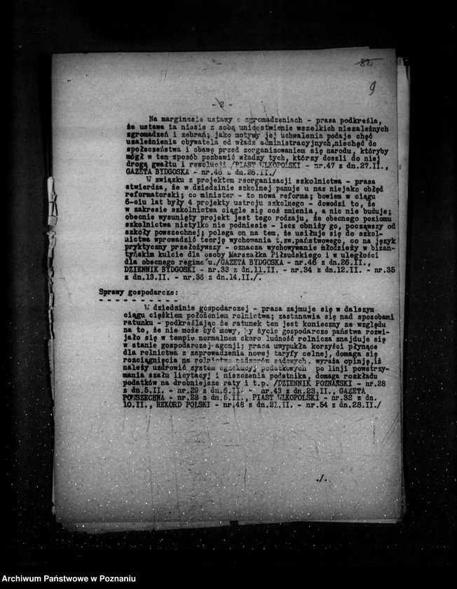 Obraz 14 z jednostki "Sprawozdanie prasowe za miesiące styczeń-kwiecień czerwiec- grudzień 1932 r."