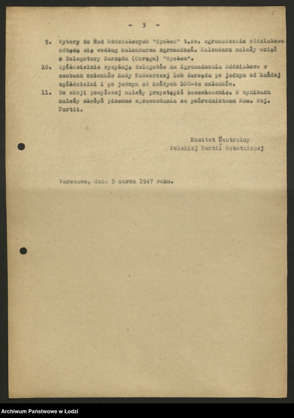 Obraz 6 z jednostki "Uchwały, pisma okólne i instrukcje Wydziału Zawodowego KC"