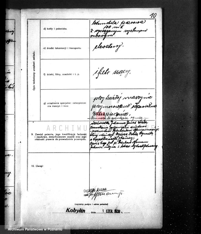 image.from.unit.number "Podanie o pozwolenie na budowę silosa i rozbudowy czyszczarni przy młynie parowym firmy Gottlieb Jonas, Kobylin, pow. krotoszyński"