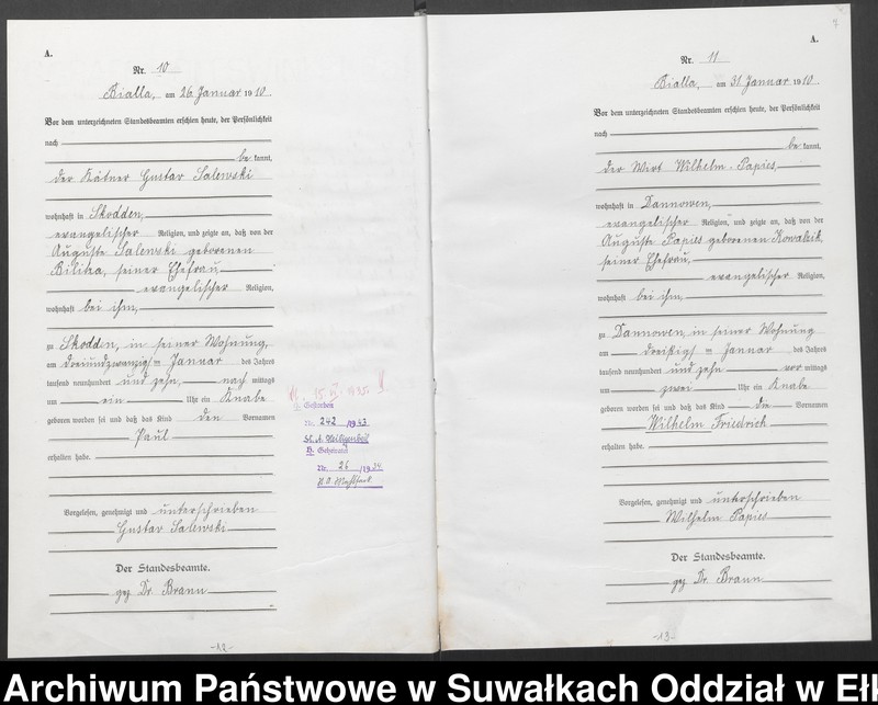 image.from.unit.number "[Geburts-Haupt-Register des Königlichen Preussischen Standes-Amtes Bialla Kreis Johannisburg]"