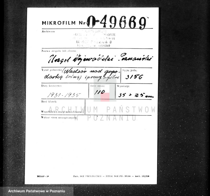 Obraz 2 z jednostki "/Nadzór nad gospodarką leśną sprawy ogólne/"