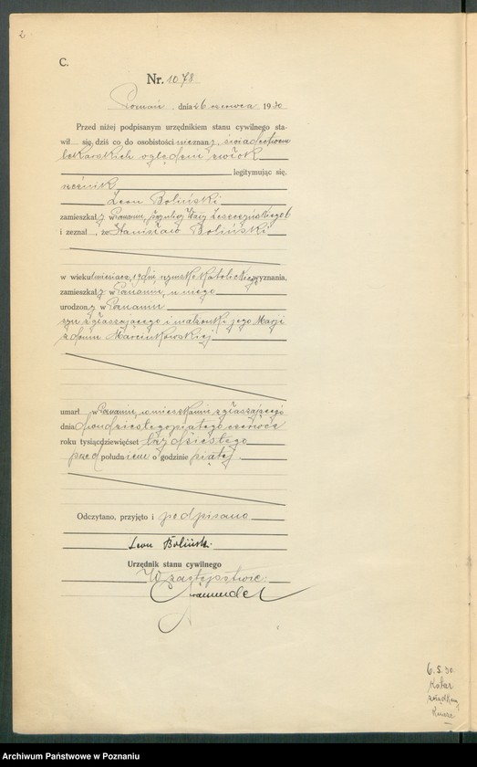 Obraz 4 z jednostki "Księga miejscowa zgonów tom III [Rejestr główny zgonów]"