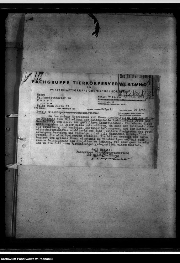 Obraz 5 z jednostki "Errichtung von Tierkörperbeseitigungsanstalten, hier: Posen"