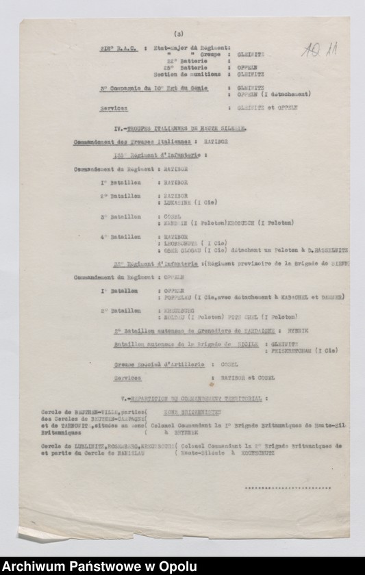 Obraz 14 z jednostki "Etat de Siege-Generalites-Notes de Principe-Renseignements-Organisations de Combat /Koerspondencja i zarządzenia dotyczące stanu wyjątkowego/Raporty dzienne o sytuacji wojskowej, incydenty, obwieszczenia/ 2.06.-1.07.1922"