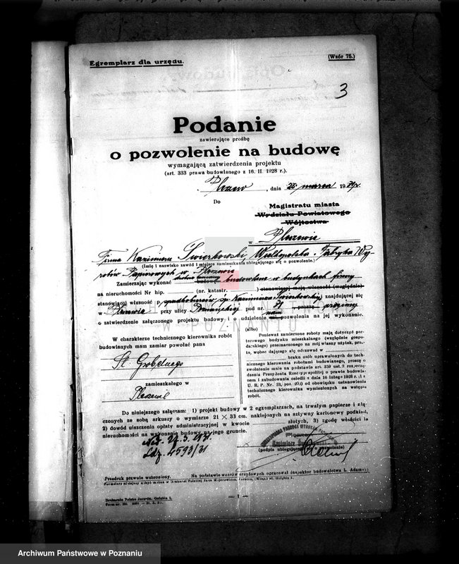 Obraz 7 z jednostki "Zatwierdzenie projektu urządzenia istniejącej fabryki papieru własność K. Świerkowski w Pleszewie"