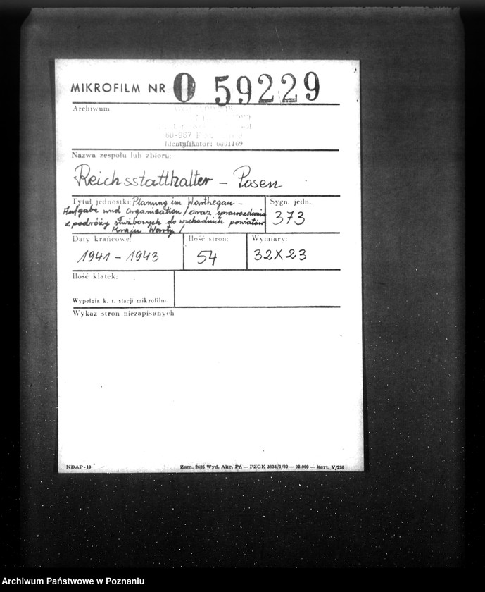 Obraz 2 z jednostki "Planung im Warthegau- Aufgabe und Organisation (oraz sprawozdania z podróży służbowych do wschodnich powiatów Kraju Warty)"