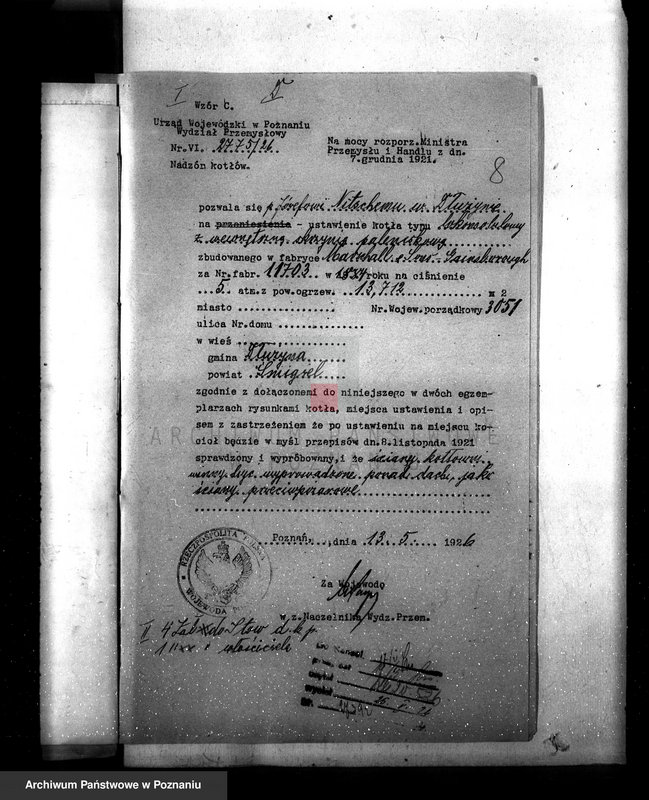 Obraz 16 z jednostki "Płużyna - Fabryka maszyn rolniczych - J. Nitsche nr woj. kotła 468"