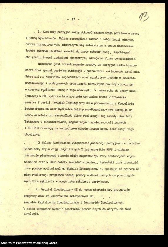 image.from.unit.number "Szkolenie partyjne. Wytyczne sekretariatu KC na lata 1988/1989, ocena przebiegu kampanii w latach 1976/1977, założenia na 1977/1978, informacja o szkoleniu 1978/1979, ocena szkolenia 1987/1988, ocena agitacji w 1978 r."