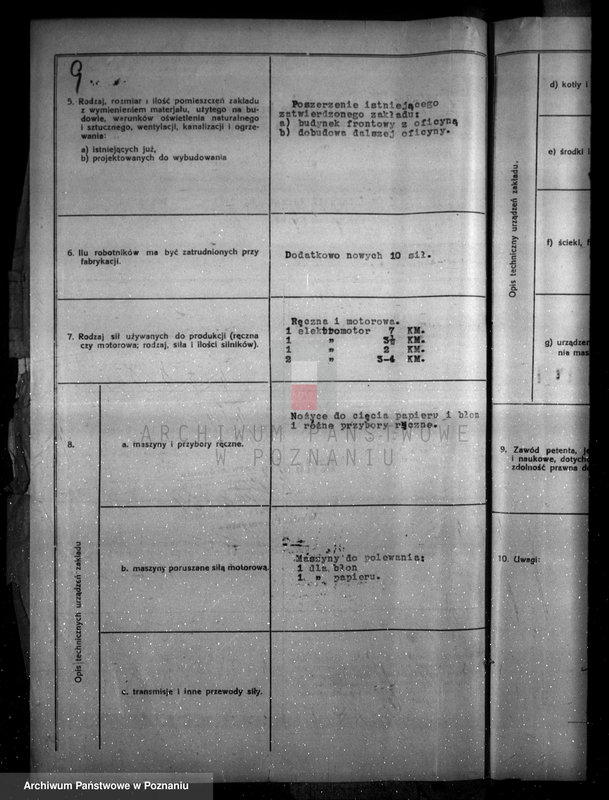 image.from.unit.number "Zatwierdzenie zakładu przemysłowego /wytwórni papirusu i płyt światłoczułych/ własność Kaiser Poznań Rataje"