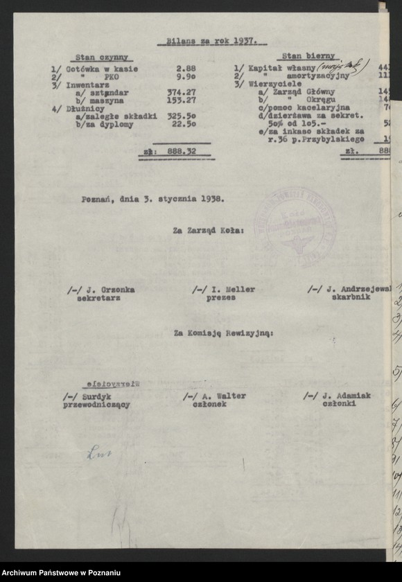 Obraz 20 z jednostki "Koło Pracowników Kolejowych w Poznaniu - sprawozdania i protokoły zebrań."