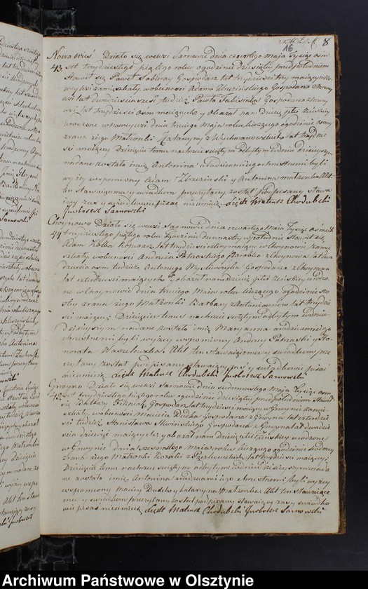 image.from.unit.number "Duplikat Urodzonych Zaslubionych Zmarłych w parafii Sarnowskiey z roku 1835"