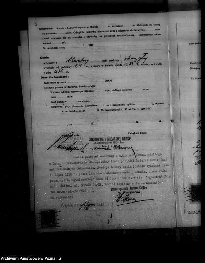 image.from.unit.number "Cukrownia w Miejskiej Górce powiat rawicki nr woj. kotła 6190"