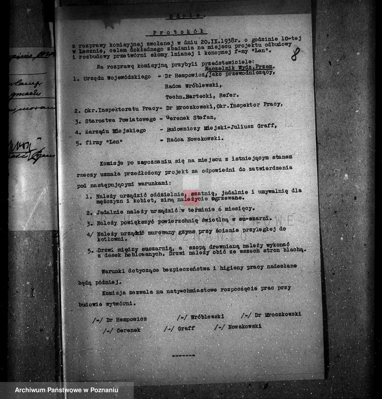 Obraz 12 z jednostki "Zatwierdzenie zakładu przemysłowego Firmy "Len" w Lesznie"